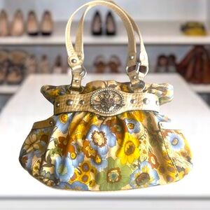 Kathy Van Zeeland Corset Purse Handbag Floral Vintage